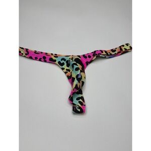 Tropical Thongs Mens Leopard Rainbow Print G-String Thong XL